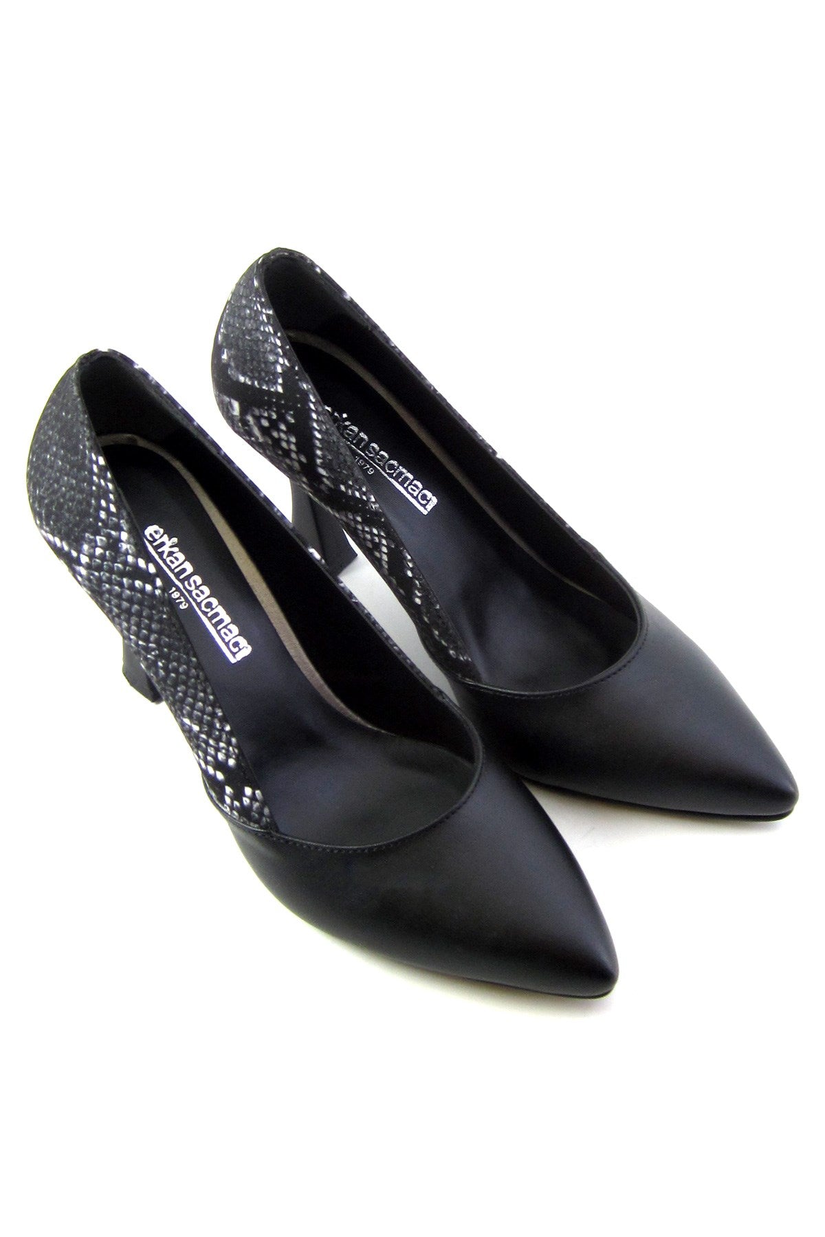 Luiza Siyah Yılan Kadeh Topuklu Ayakkabı