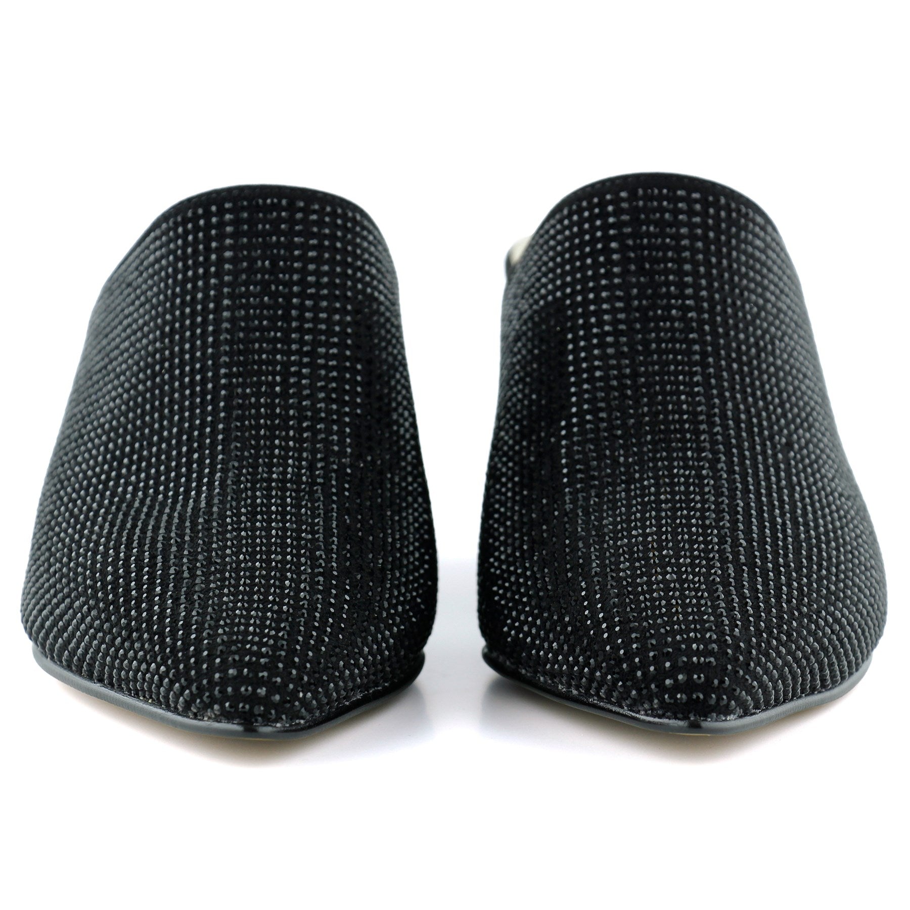 Silvia Siyah Taşlı Metal Topuk Detaylı Abiye Terlik