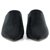 Silvia Siyah Taşlı Metal Topuk Detaylı Abiye Terlik