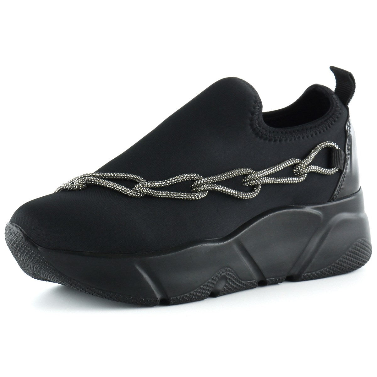 Maggie Gümüş Streç Zincirli Sneaker