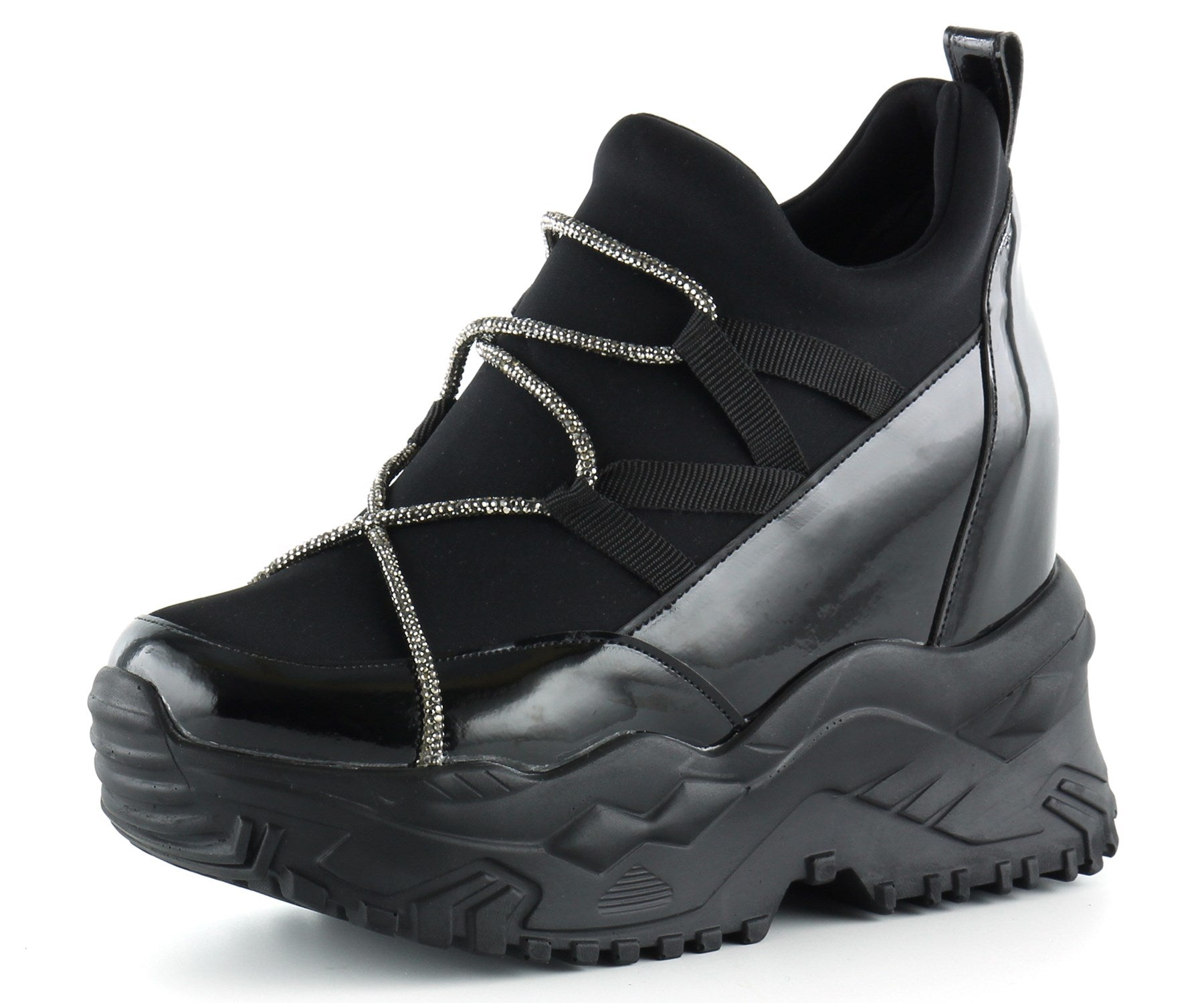 Mevira Siyah Zincir Gizli Dolgu Günlük Ayakkabı