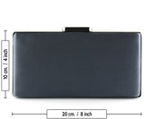 Antrasit Saten Kristal Taşlı Metal Saplı Abiye El Çantası ( ES0015AC )