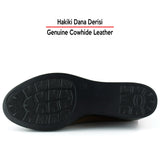 Mabel Ceviz Hakiki Dana Derisi Yuvarlak Burun Dolgu Topuklu Günlük Ayakkabı