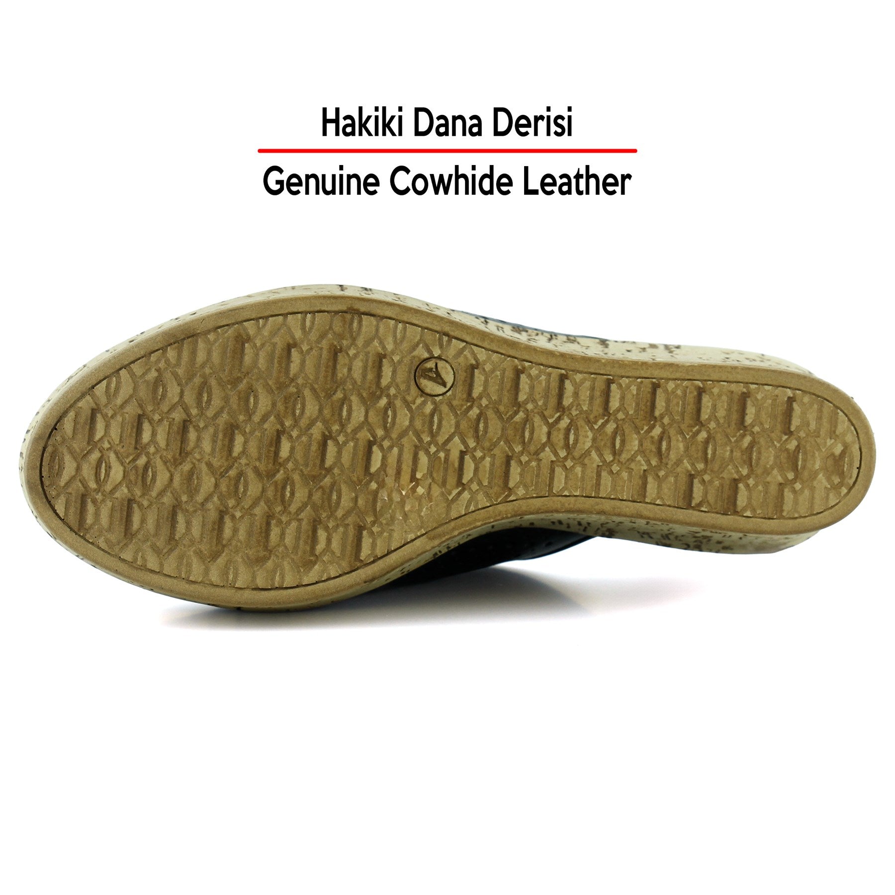 Aria Siyah Hakiki Dana Derisi Önü Kapalı Mantar Taban Görünümlü Dolgu Topuklu Terlik