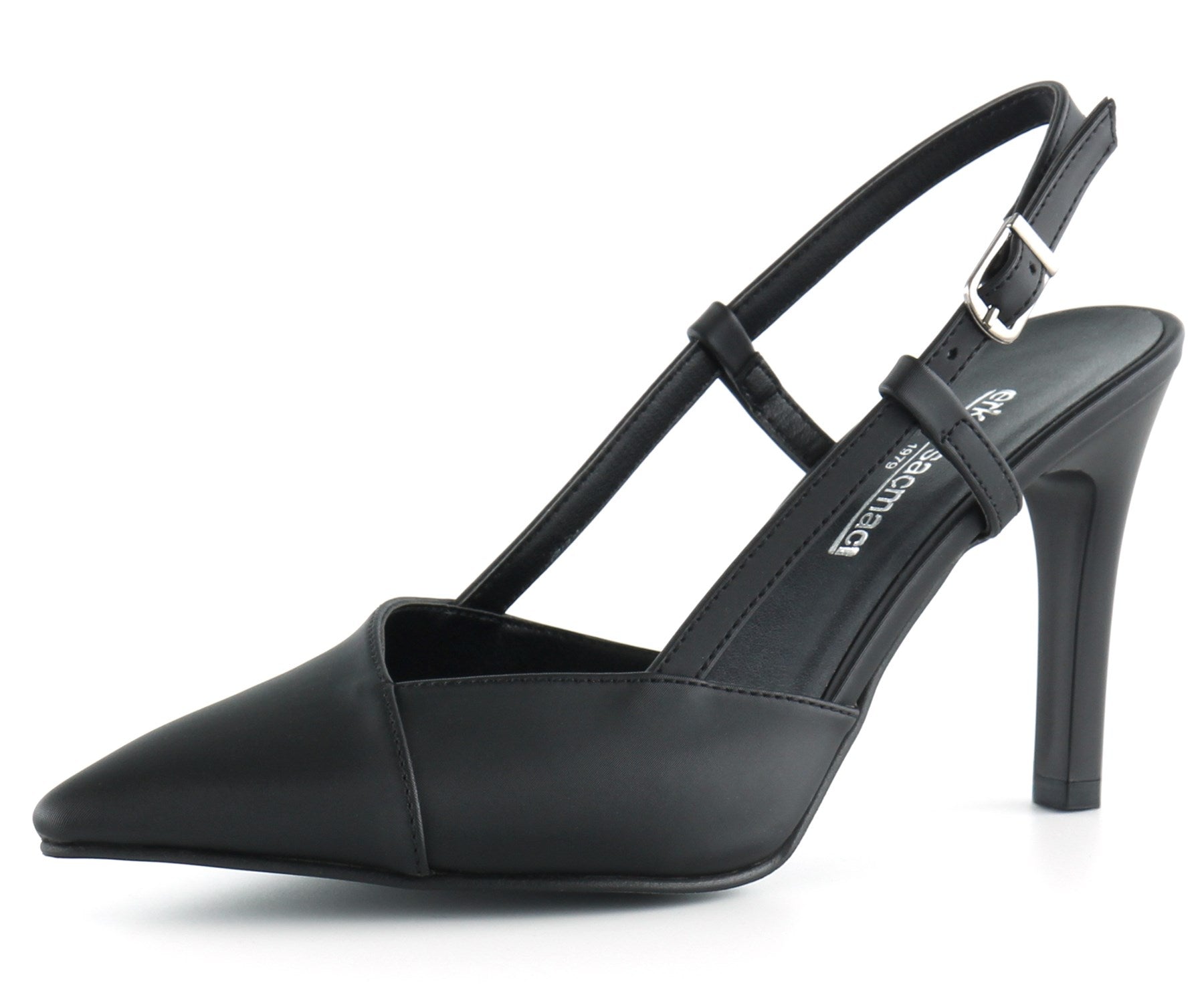 Sacha Siyah Saten Arkası Açık Abiye Stiletto