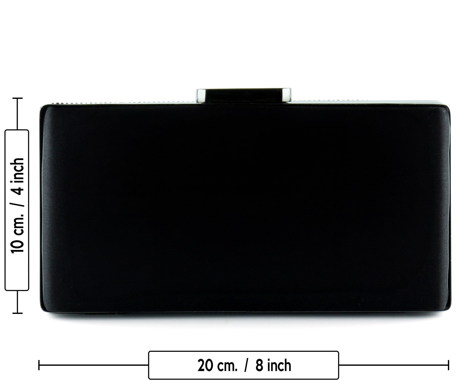 Siyah Saten Kristal Taşlı Metal Saplı Abiye El Çantası ( ES0015AC )