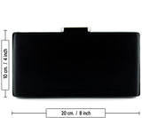 Siyah Saten Kristal Taşlı Metal Saplı Abiye El Çantası ( ES0015AC )