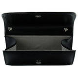 (ES0019AC) Siyah Degrade Kristal Taşlı Zincir Askılı Manyetik Kapaklı Abiye El Çantası