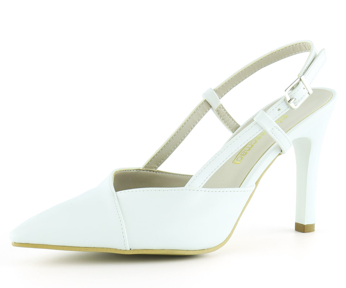 Sacha Beyaz Arkası Açık Stiletto
