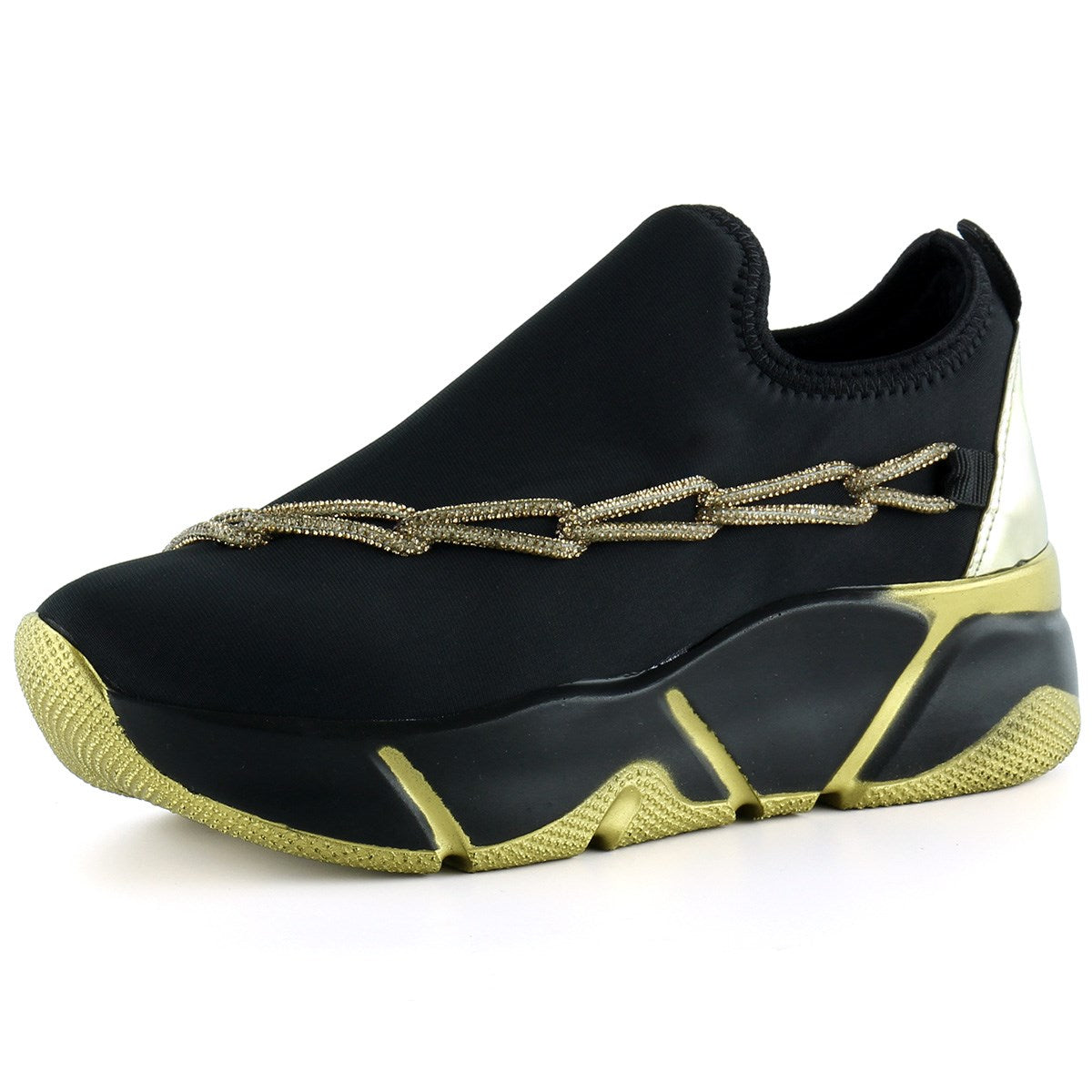 Maggie Altın Streç Zincirli Sneaker