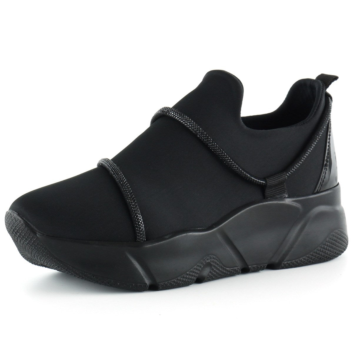 Barbara Siyah Streç Taşlı Sneaker