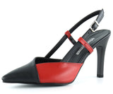 Sacha Siyah Kırmızı Arkası Açık Stiletto