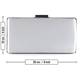 Gümüş Saten Kristal Granül Taşlı Metal Saplı Abiye El Çantası ( ES0013AC )