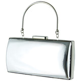 (ES0024AC) Gümüş Ayna Metal Saplı Zincirli Abiye El Çantası
