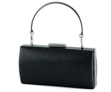 Siyah Saten Kristal Taşlı Metal Saplı Abiye El Çantası ( ES0015AC )