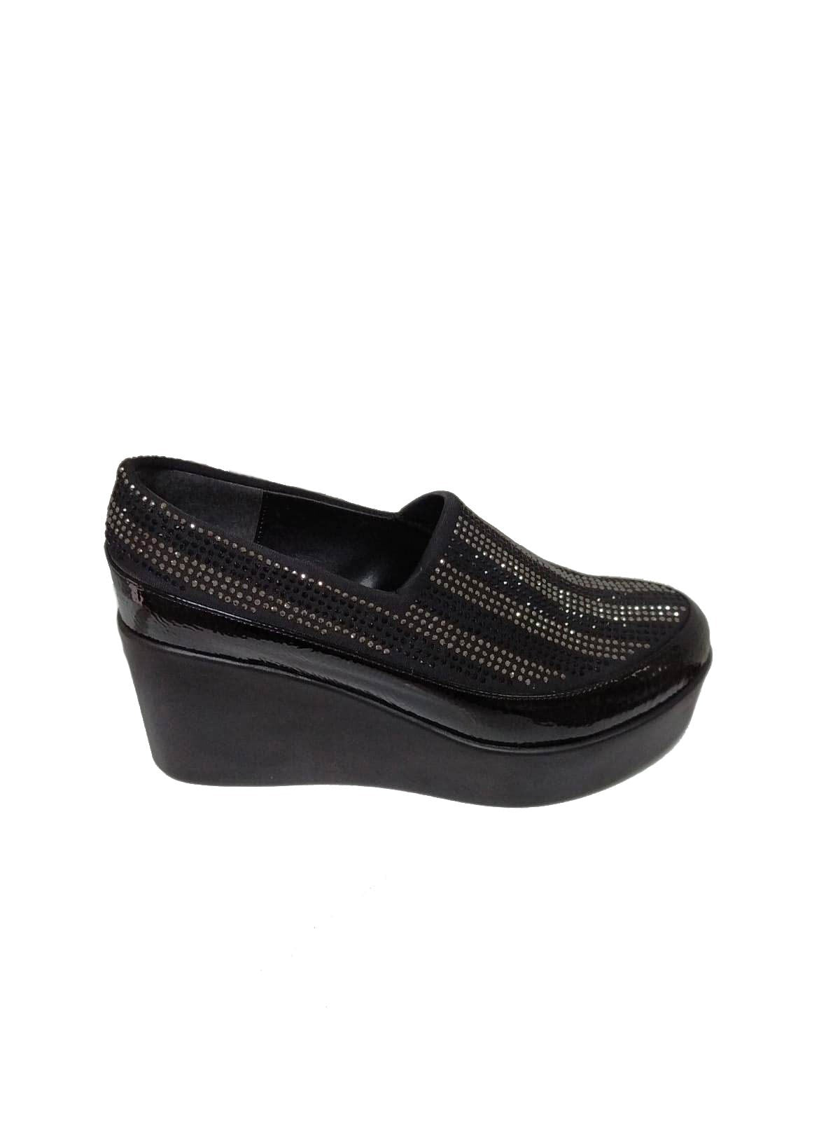 Roxana Siyah Taşlı Streç Dolgu Topuklu Günlük Ayakkabı