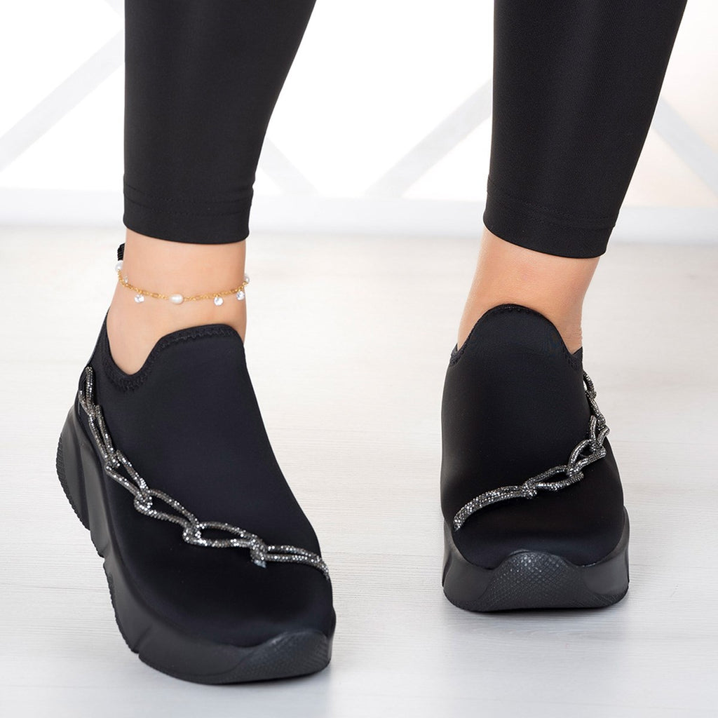 Maggie Gümüş Streç Zincirli Sneaker