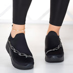 Maggie Gümüş Streç Zincirli Sneaker