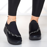 Maggie Gümüş Streç Zincirli Sneaker