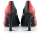 Jatqılı Plus Siyah Kırmızı İnce Kadeh Topuklu Klasik Ayakkabı