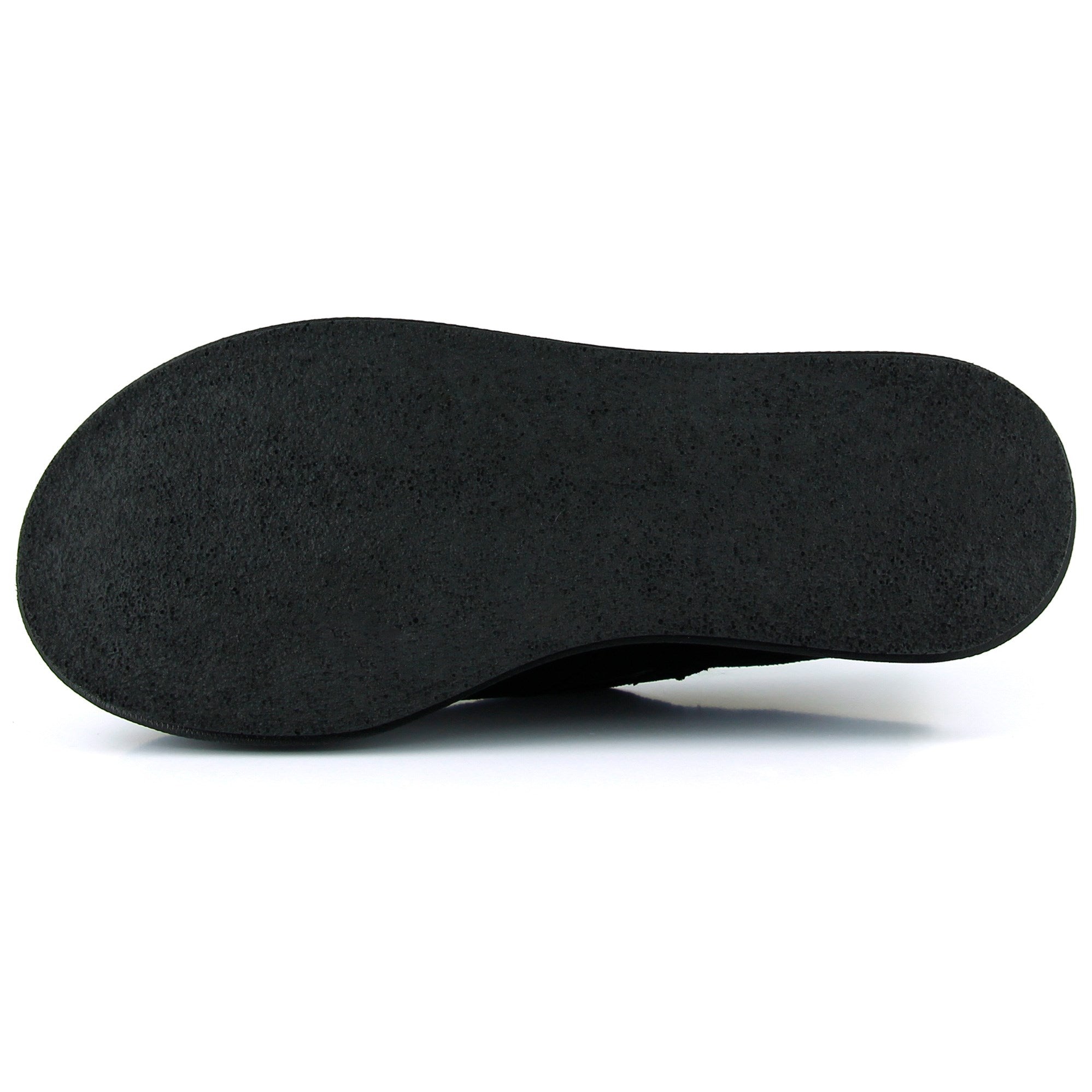 Miyuki Siyah Süet Yuvarlak Burun Lastik Bantlı Dolgu Topuklu Günlük Ayakkabı