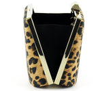Leopar Desenli Metal Saplı Zincir Askılı Abiye Çanta ( ES0012AC )