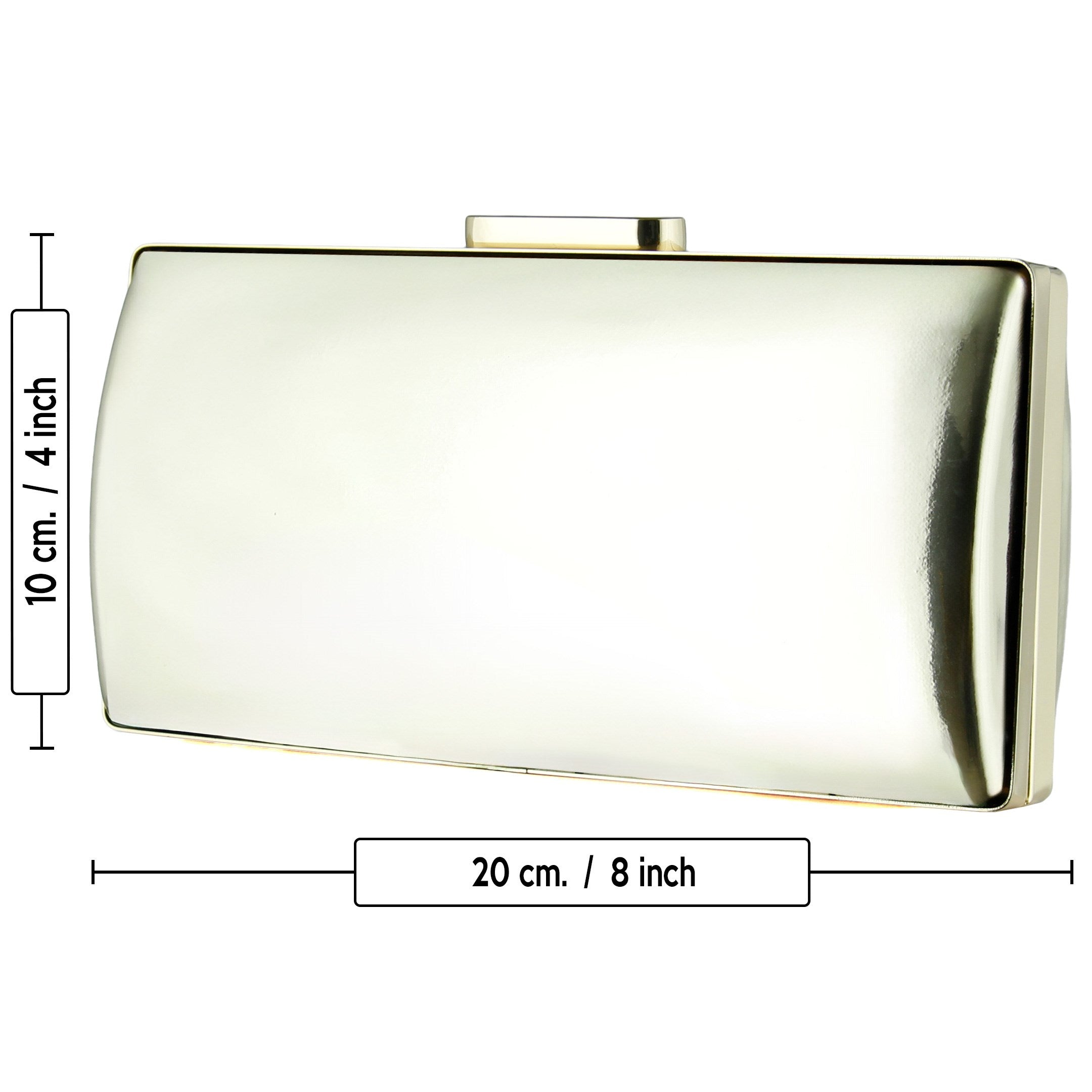 (ES0024AC) Altın Ayna Metal Saplı Zincirli Abiye El Çantası