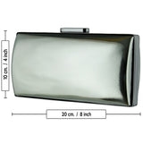 (ES0024AC) Platin Ayna Metal Saplı Zincirli Abiye El Çantası