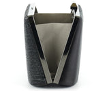 Siyah Saten Kristal Taşlı Metal Saplı Zincir Askılı Abiye Çanta ( ES0011AC )