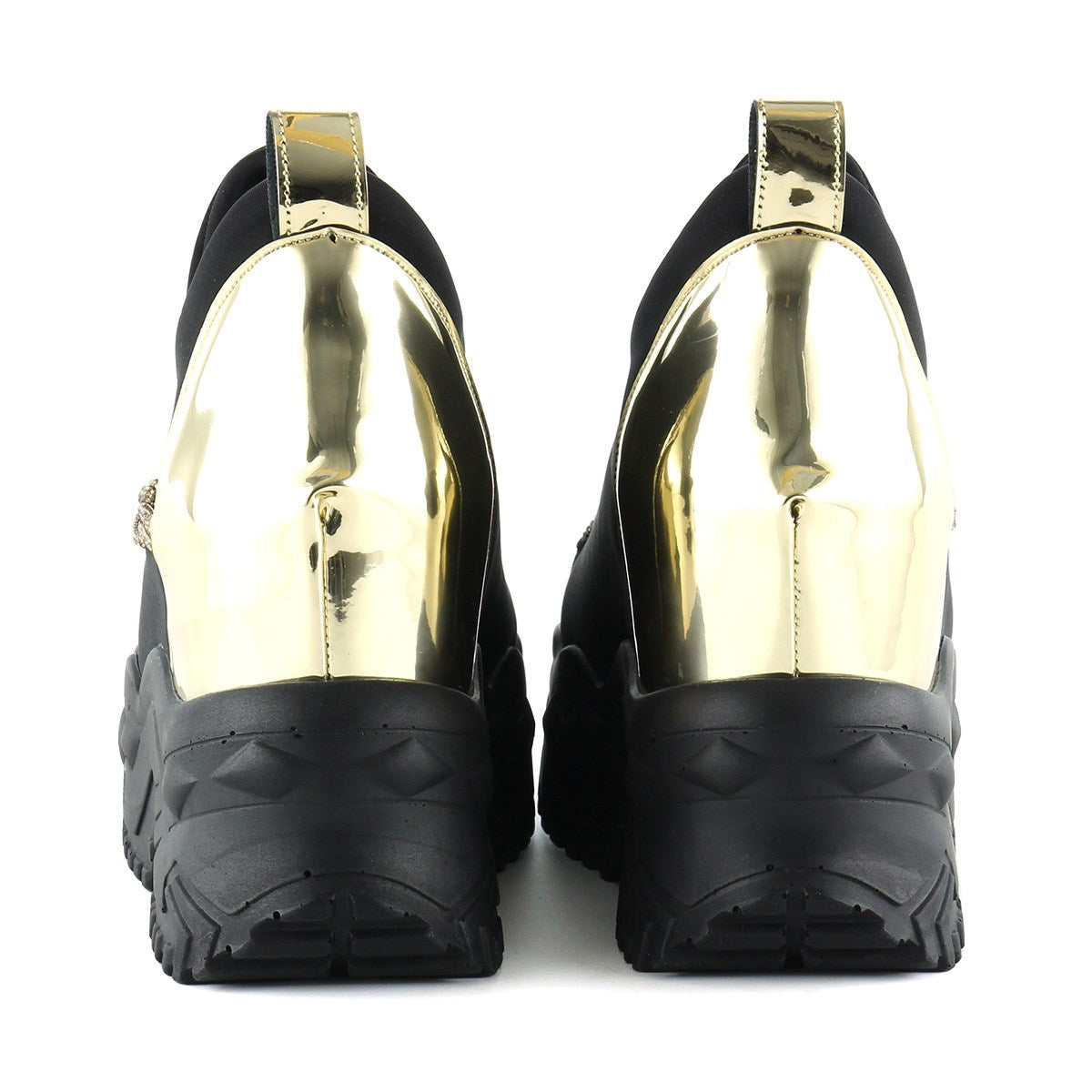 Maggie Siyah Streç Altın Zincirli Gizli Dolgu Günlük Ayakkabı