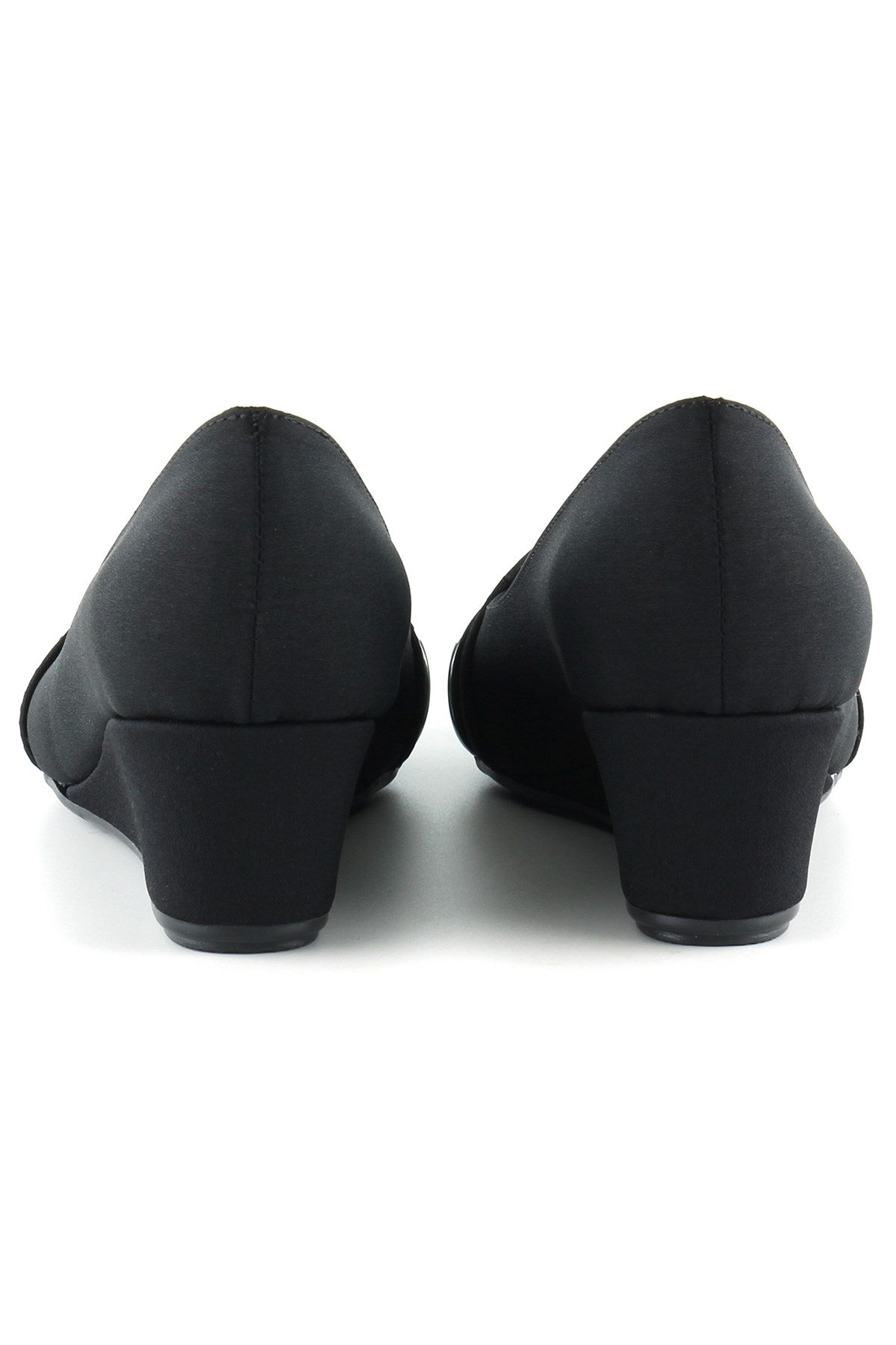 Colel Siyah Krep Dolgu Topuklu Ayakkabı