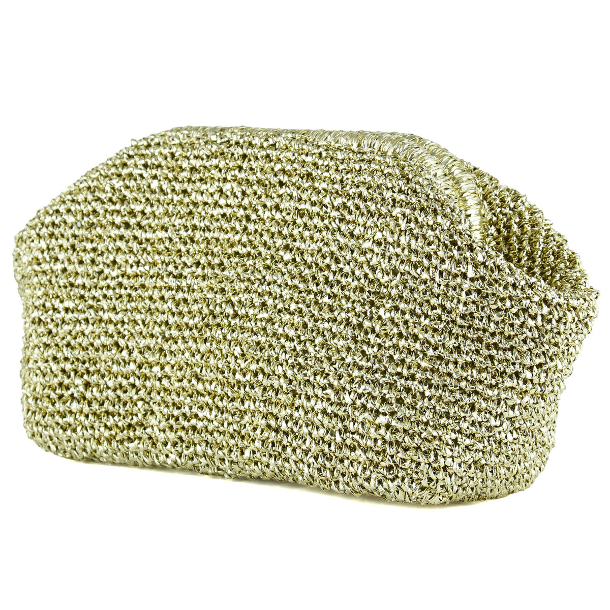 (ES0010EC) Sema Altın Simli El Örgüsü Burslu Orta Boy El Çantası