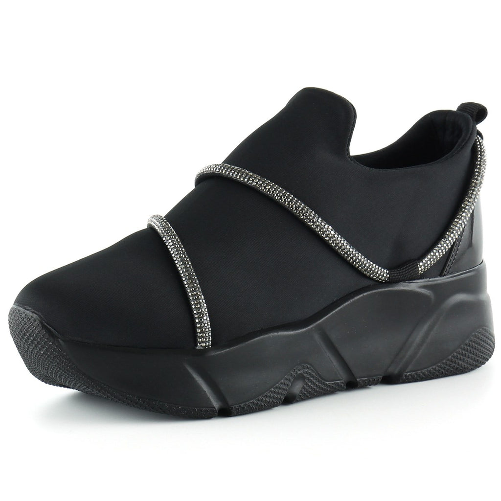 Barbara Gümüş Streç Taşlı Sneaker