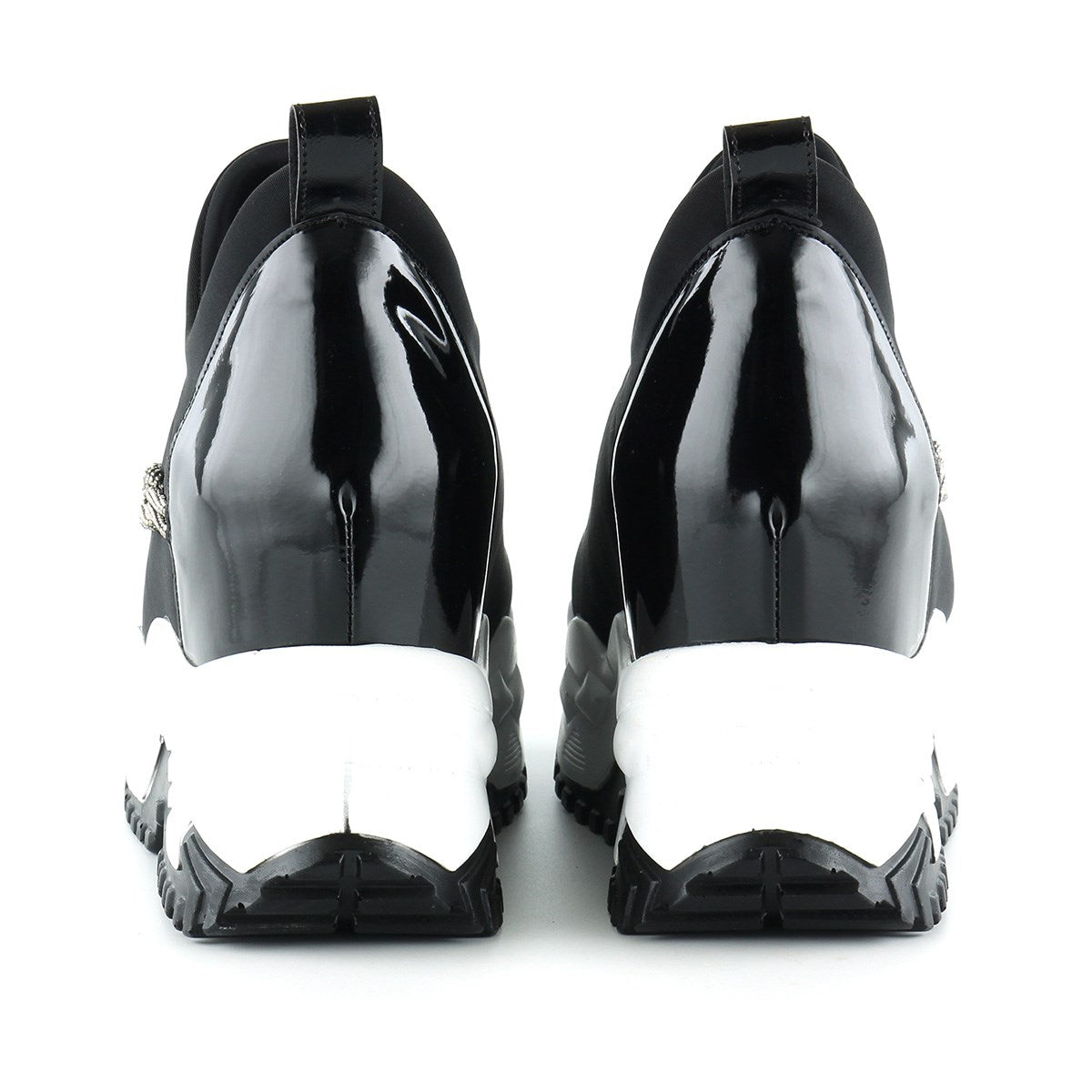 Maggie Siyah Streç Gümüş Zincirli Gizli Dolgu Günlük Ayakkabı