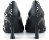atqılı Plus Siyah Yılan İnce Kadeh Topuklu Klasik Ayakkabı