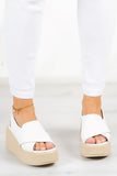 Olivia Beyaz Hakiki Deri Dolgu Topuklu Sandalet