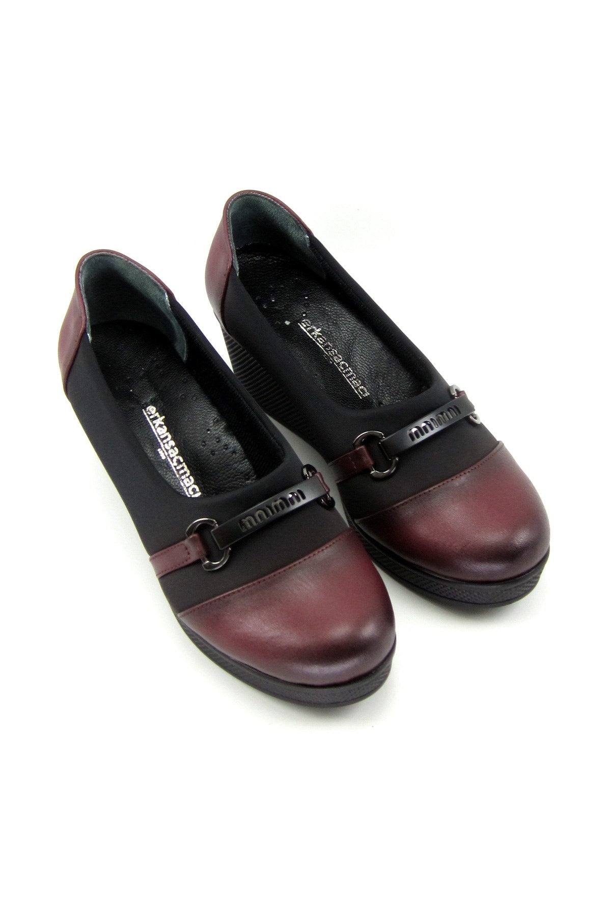 Blake Bordo Hakiki Deri Dolgu Topuklu Streç Günlük Ayakkabı