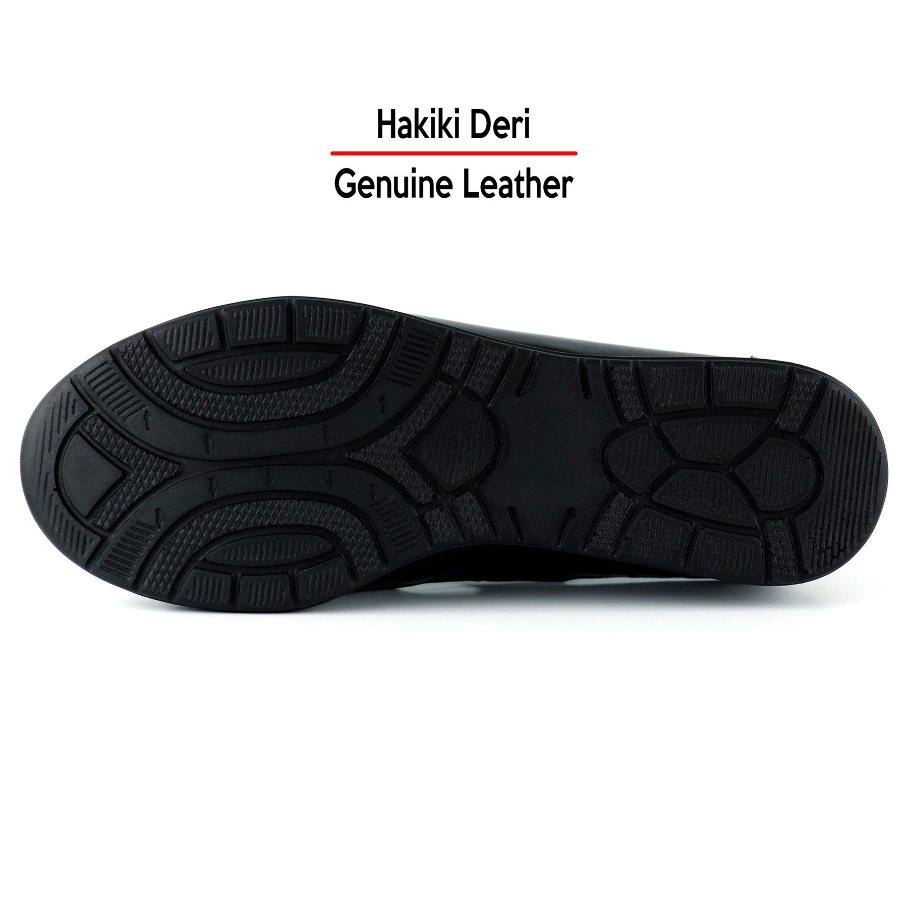 Aida Siyah Hakiki Deri Kesik Detaylı Lastikli Slip-On Günlük Ayakkabı