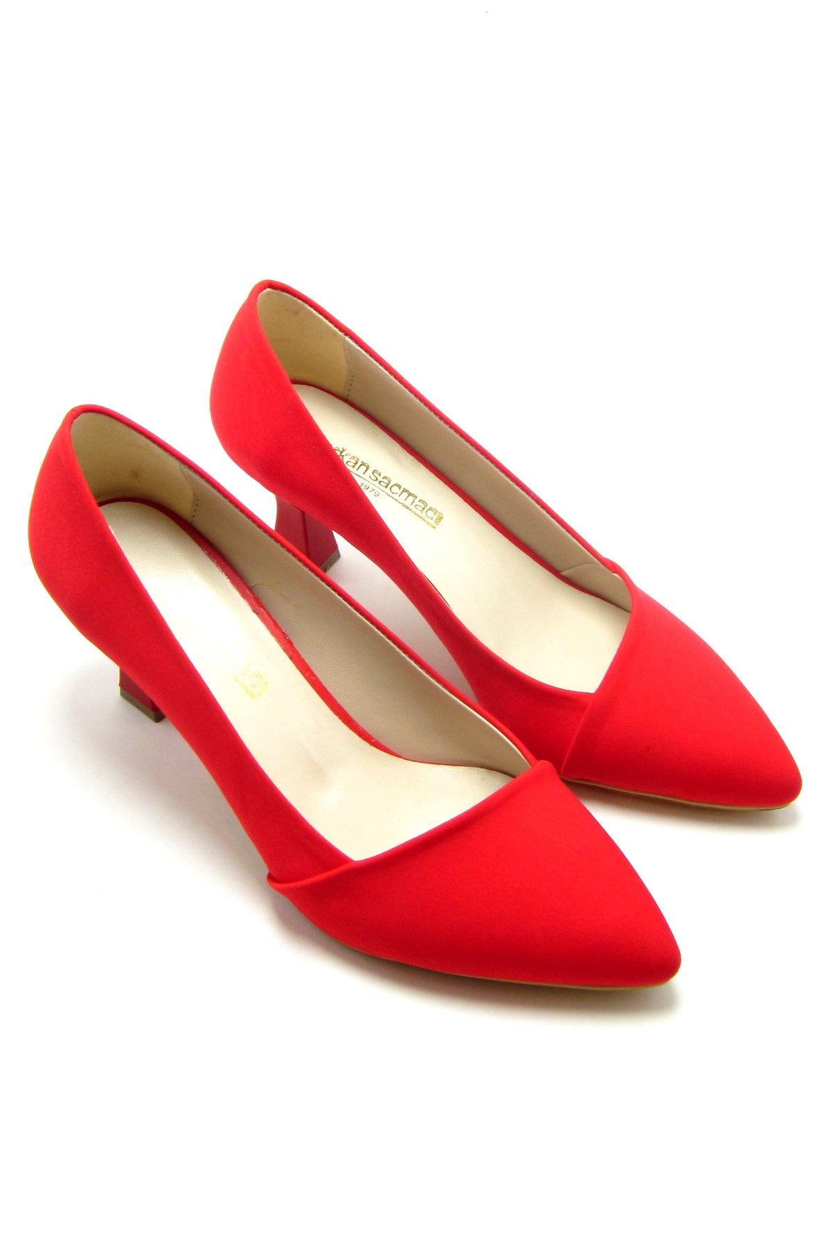 Laura Plus Kırmızı Krep Zarif Sivri Burun Abiye Ayakkabı