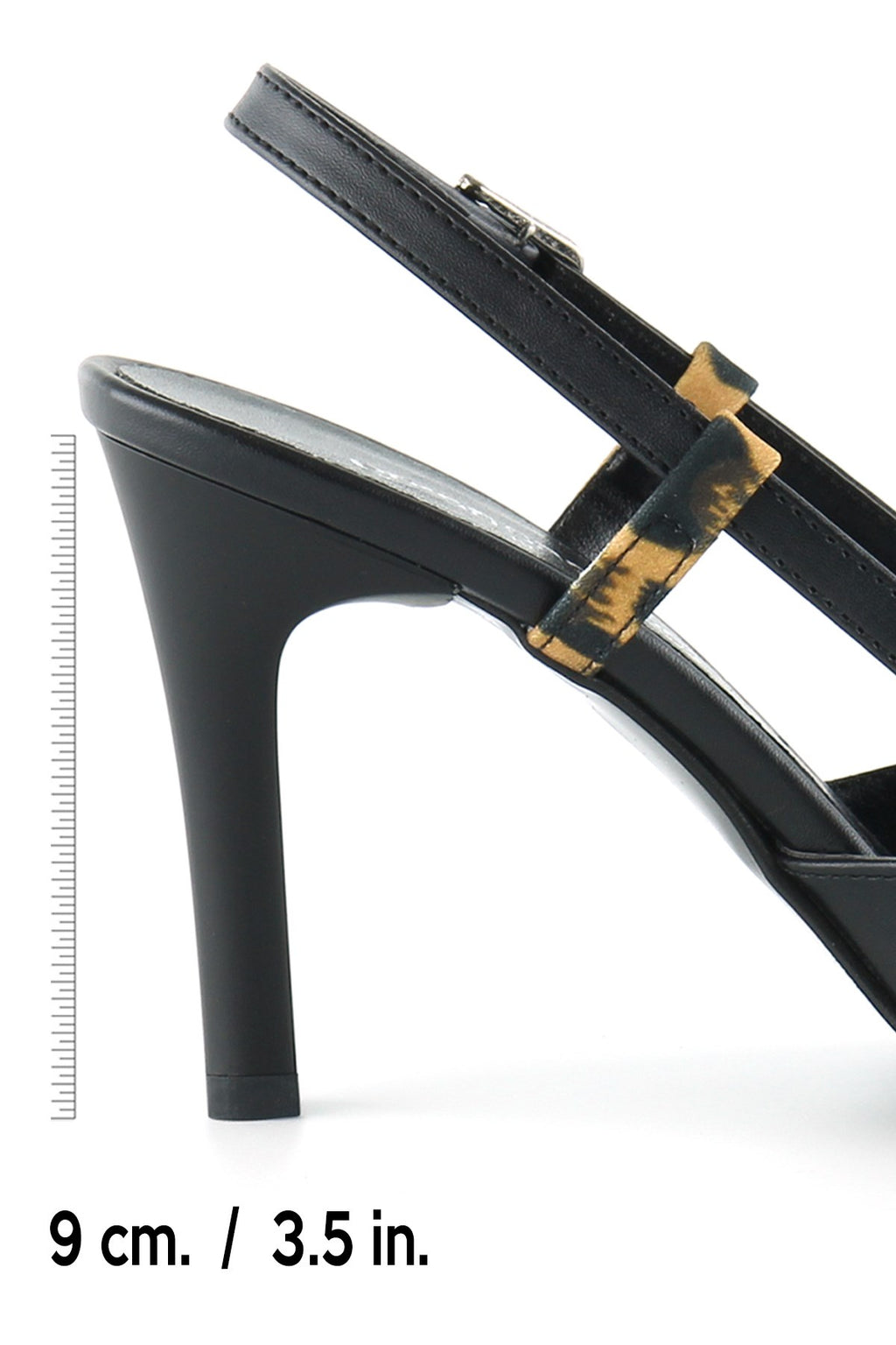 Sacha Siyah Leopar Arkası Açık Stiletto