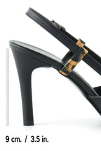 Sacha Siyah Leopar Arkası Açık Stiletto
