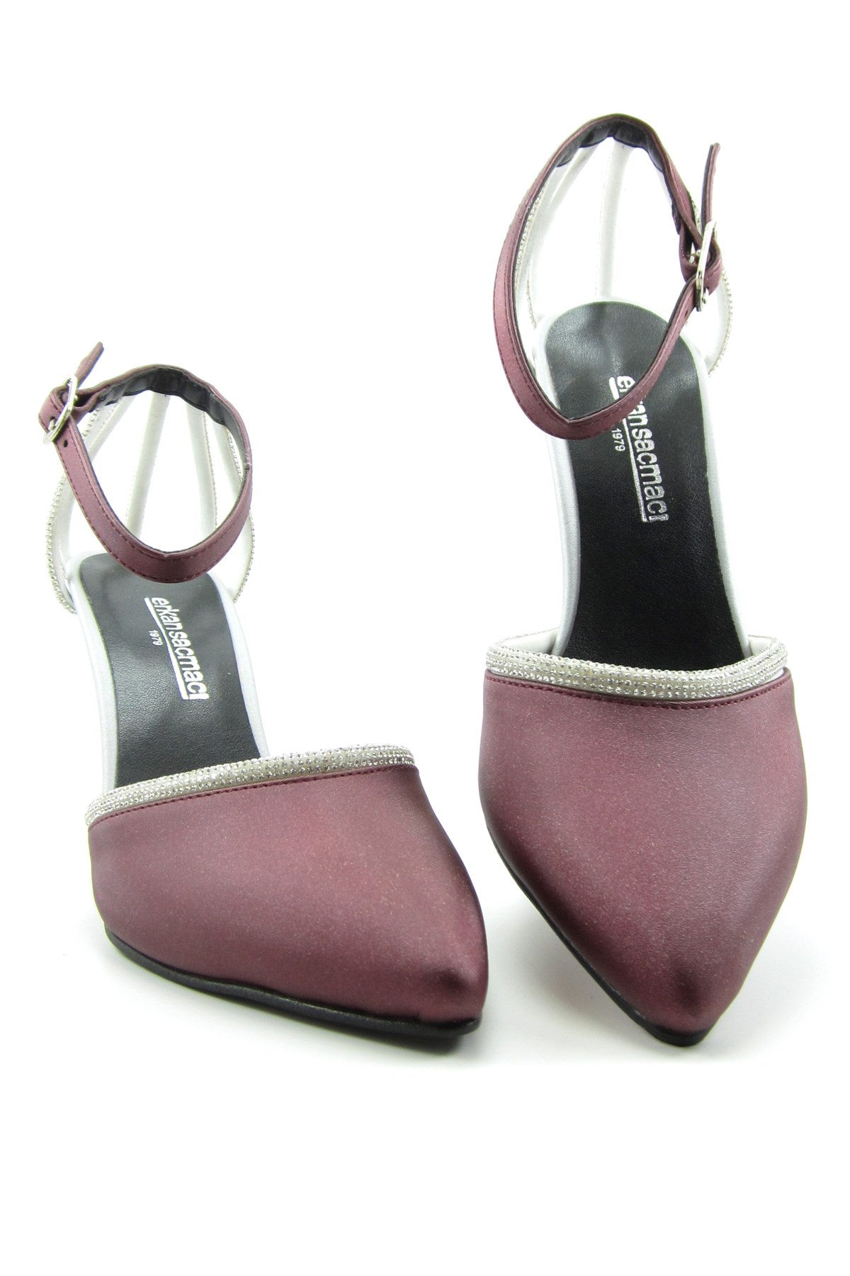 Martina Bordo Saten Taşlı Abiye Ayakkabı