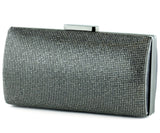 Antrasit Saten Kristal Taşlı Metal Saplı Abiye El Çantası ( ES0015AC )