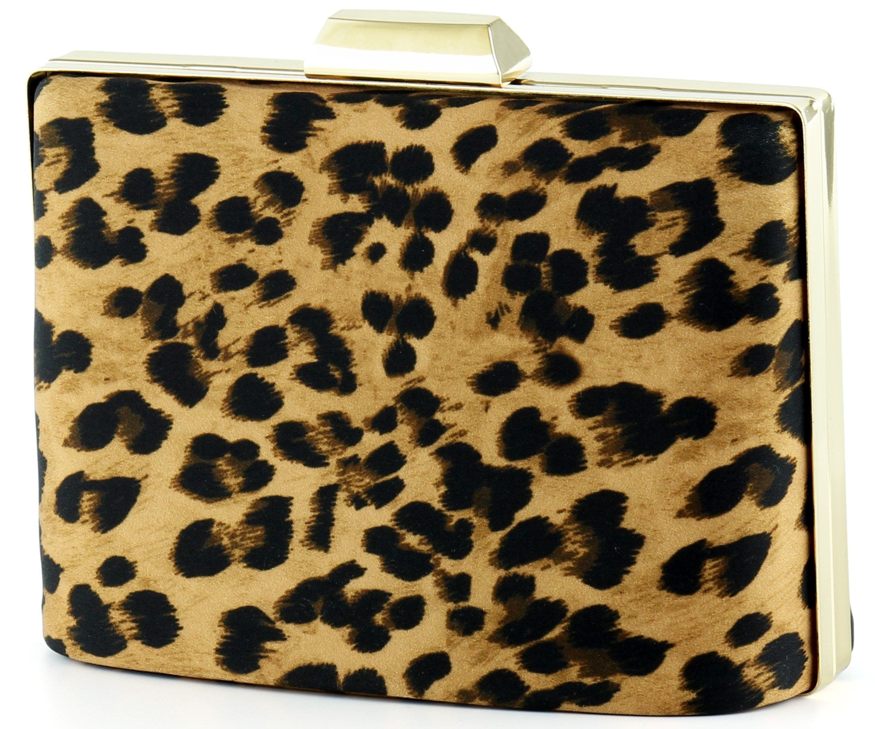 Leopar Desenli Metal Saplı Zincir Askılı Abiye Çanta ( ES0012AC )