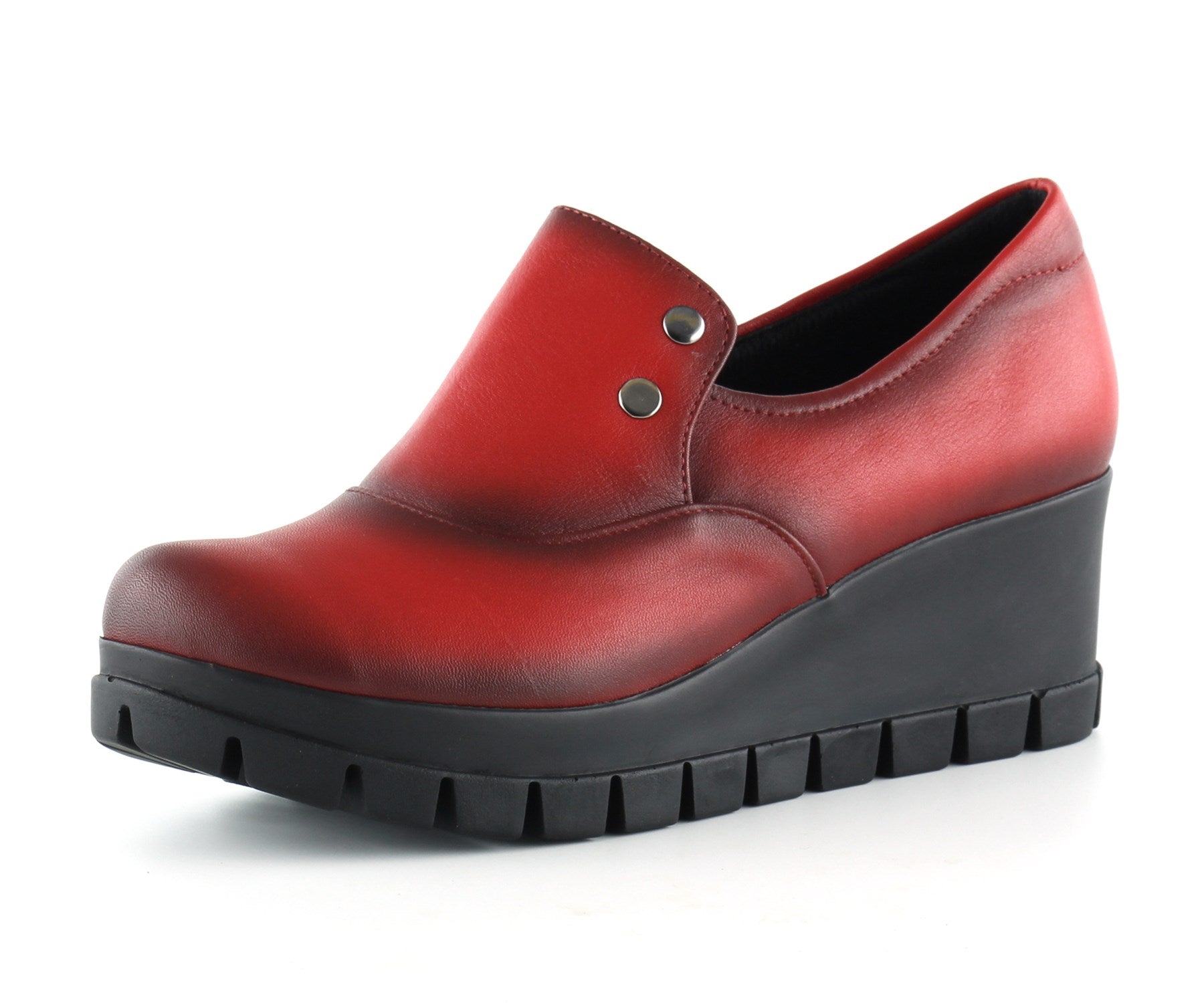 Gloria Kırmızı Hakiki Deri Dolgu Topuklu Günlük Ayakkabı