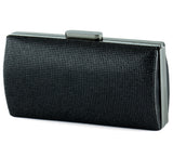 Siyah Saten Kristal Taşlı Metal Saplı Abiye El Çantası ( ES0015AC )