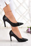 Veronica Siyah Vegan Jatqılı Stiletto 9 cm.