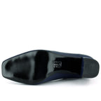 Mary Jane Lacivert Vegan Kare Burun Bantlı Kalın Topuklu Klasik Ayakkabı