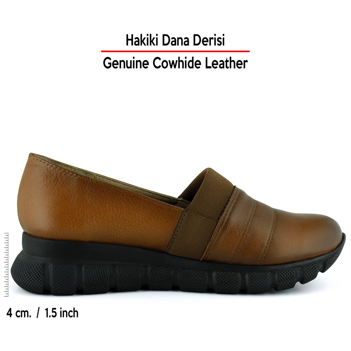 Lorraine Taba Hakiki Dana Derisi Streç Dolgu Topuklu Günlük Ayakkabı
