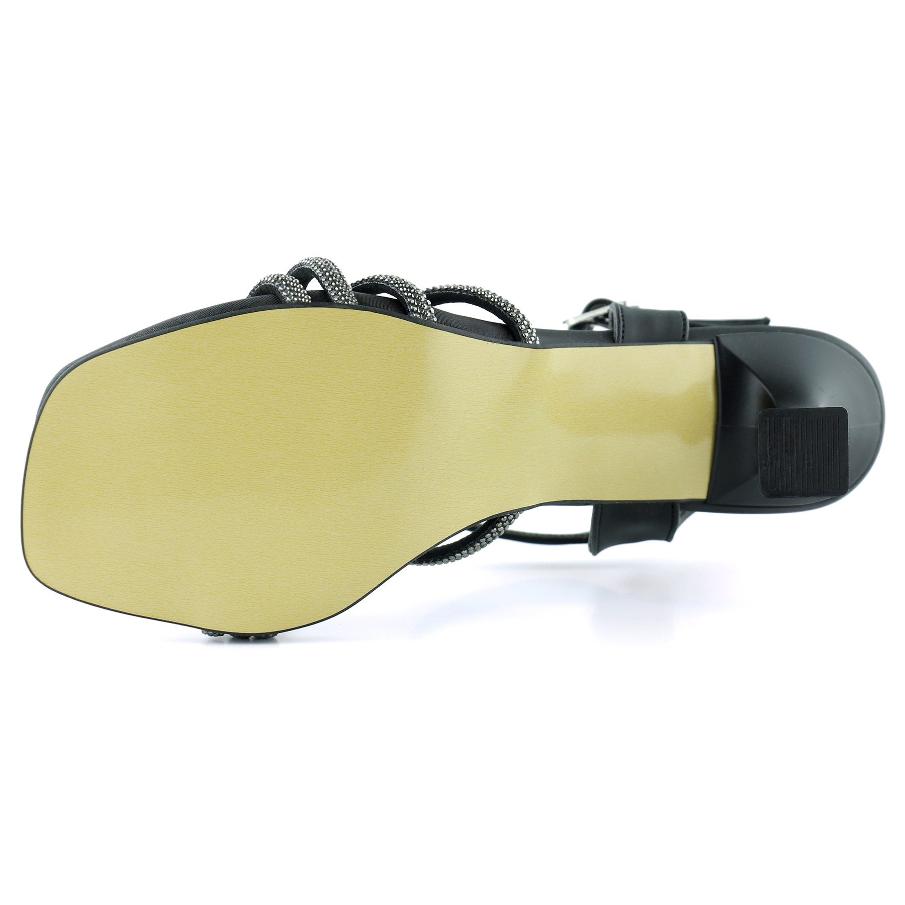 Roseline Plus Siyah Saten Önü Arkası Açık Taşlı Tokalı Kadeh Topuklu Abiye Ayakkabı